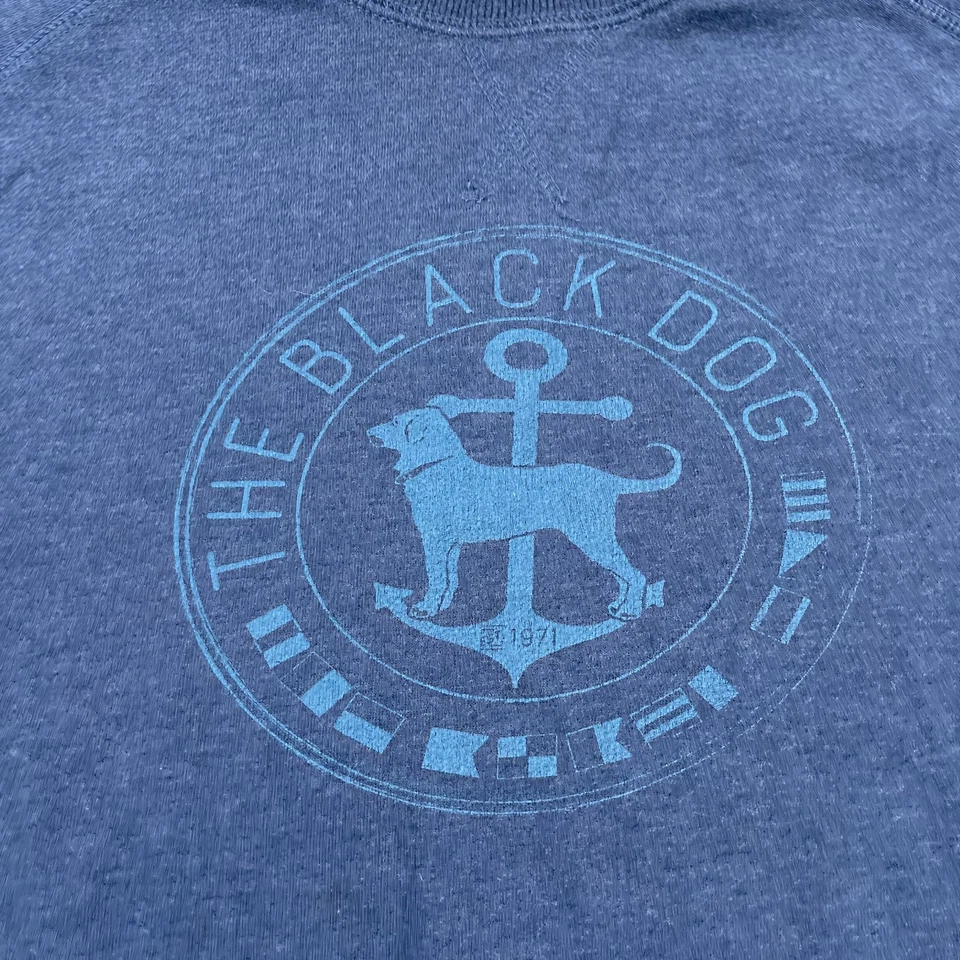 The Black Dog Sweatshirt Womens Medium Blue Crewneck Pullover Nautical Logo - Image 2 of 4