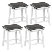 4PCS PU Leather Bar Stools 24" Counter Height Dining Stools w/Upholstered Seat