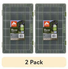  2 pack  Large Plastic Tray Fishing Tackle Box 3700, Green
