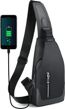 Sling Backpack with USB Charging Port, Chest Bag Crossbody Daypack Shoulder Bag