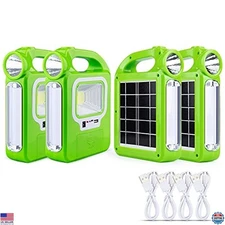 4 Pack Solar Lanterns, Rechargeable LED Lights for Camping & Emergency Use