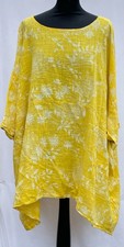 Ladies Italian Lagenlook Floral Cotton Tunic Top Batwing Plus Size Pocket Summer