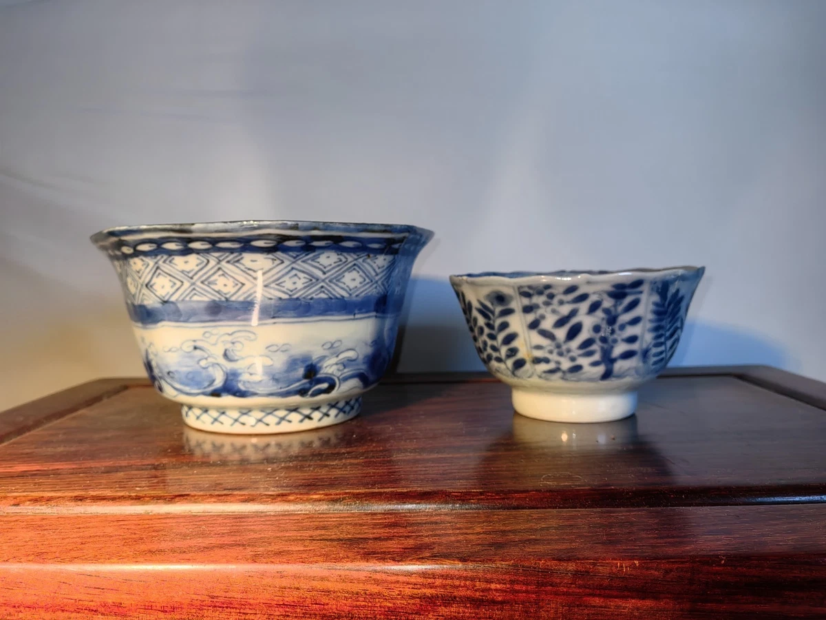 蓝色陶瓷1900-1940 中国古董碗| eBay