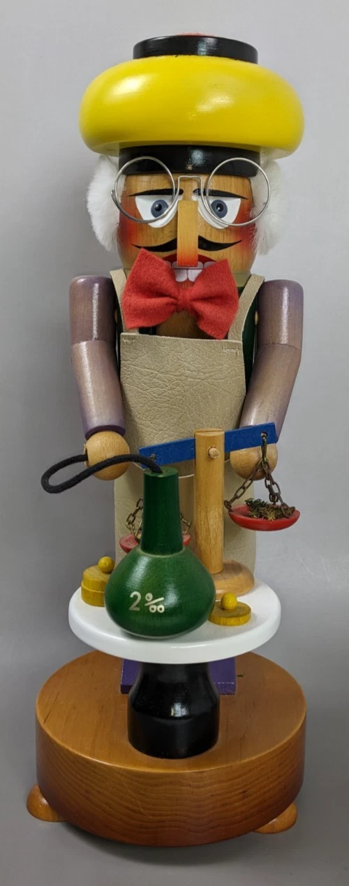 Steinbach Nutcracker Pharmacist Chemist Hand-Carved Germany 15" Vintage