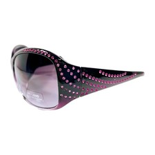 Rhinestone Butterfly Sunglasses W/Gradient Lenses  Gradient Maroon PC Lenses