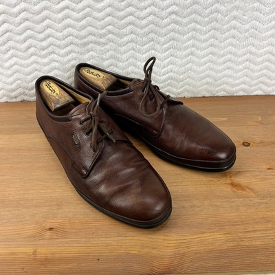 Vintage Bally Mens Grain Leather Lace Up Shoe Dark Brown Flat Comfort Sz 10.5 D