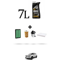 Hoffcar Wartungskit 4 Filter Und 7L ÖL FüR Nissan Qashqai II (J11E) 1.6 Dci 96