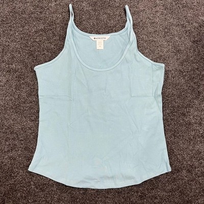 ATHLETA Signature Rib Thin Strap Tank Top Women's Size M Light Blue