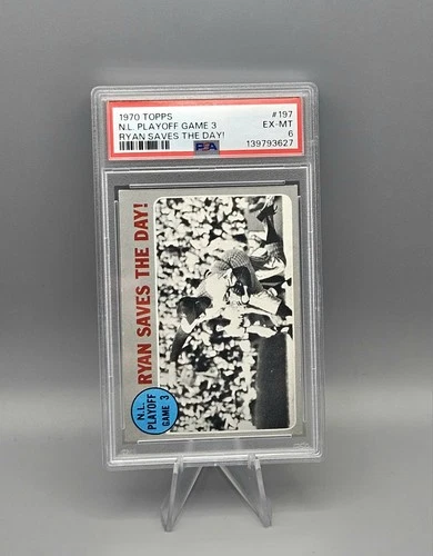 PSA 6 Nolan Ryan N.L. Playoffs Game 3 Ryan Saves The Day 1970 Topps #197 Legend!