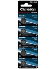 5 Camelion Cr1216 Batteries Lithium 3V Button Cell Cr1216-Bp5 5Bl Exp 2031 New