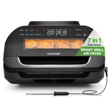 NutriChef Indoor Smokeless Grill & Air Fryer ...