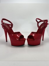 Zapatos Pleaser Para Mujer Tacones Altos Talla 7 Sexy Rojo Plataforma Poste Clase de Fitness