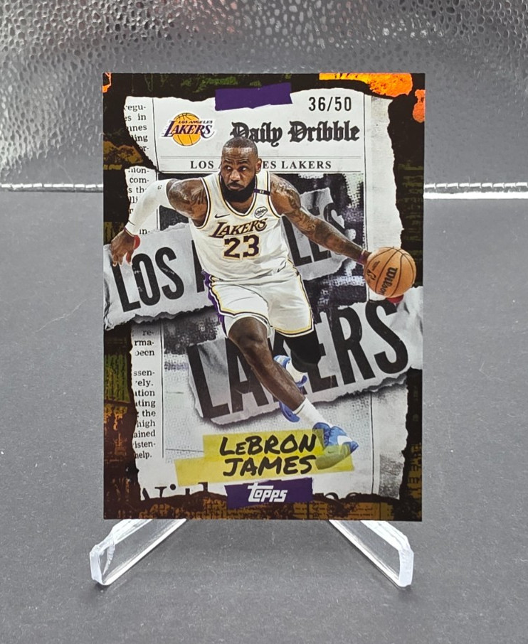 2025 Topps NBA Basketball Lebron James Daily Dribble Gold Foil /50 Card #DD-1