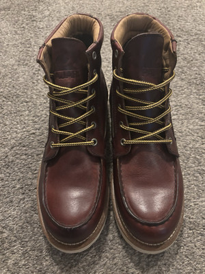 PAJAR Oxblood Logger Faux Fur Waterproof Leather Boots Mens 