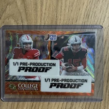 2022 Leaf Pro Set Metal College Connections 1/1 CJ Stroud Devin Brown orange 