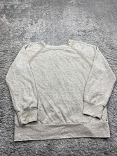 Prana Sweatshirt Women Large Gray Fleece Hemp Blend Crewneck Pullover Hiking
