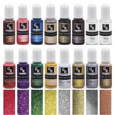 Metallic Alcohol Ink Set -16 Metallic Colors Alcohol Based Ink for Resin Art,...