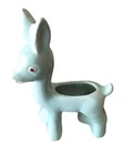 Shawnee Aqua DEER RED EYE PLANTER ceramic vintage VGC 7"x4"x2"