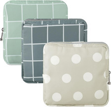 3pcs Period Pouch Sanitary Napkin Storage Bag Zippered Feminine Care Case