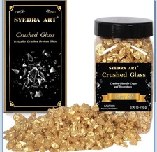 Syedra Crushed Glass for Crafts, Crushed High Luster Chips, Glitter, Broken G...