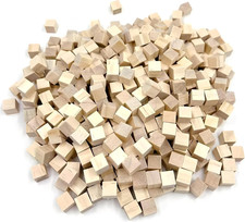 Wood Blocks for Crafting, Unfinished Wood Cubes, 1/2 Inch Natural Wooden Blocks,