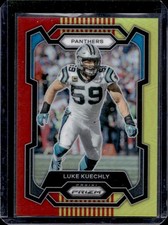 2023 Panini Prizm Luke Kuechly Red and Yellow #/44 Panthers