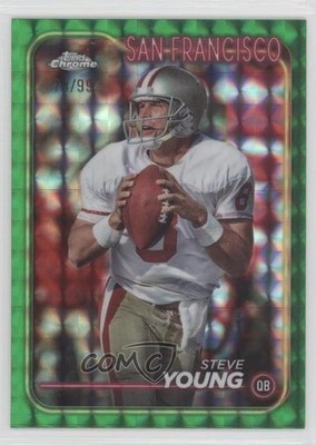 2024 Topps Chrome Green Geometric Refractor /99 Steve Young #178 HOF 07ol