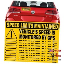 10-Pack Vehicle Speed is Monitored by GPS Speed Limits 10 Pack Black-sticker