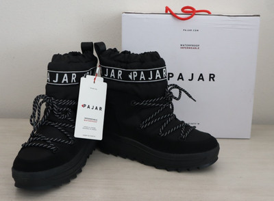 Pajar Women's Sz 8.5M Black Galaxy Waterproof Pull-On Platform Boots $200