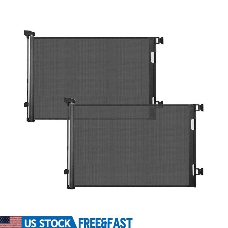Retractable Mesh Pet Gate Extra Wide Safety Lock