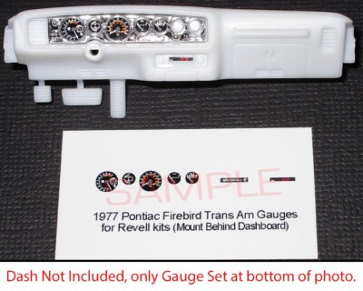 1977 PONTIAC FIREBIRD TRANS AM GAUGE FACES for 1/25 REVELL ' BANDIT ' KITS -READ