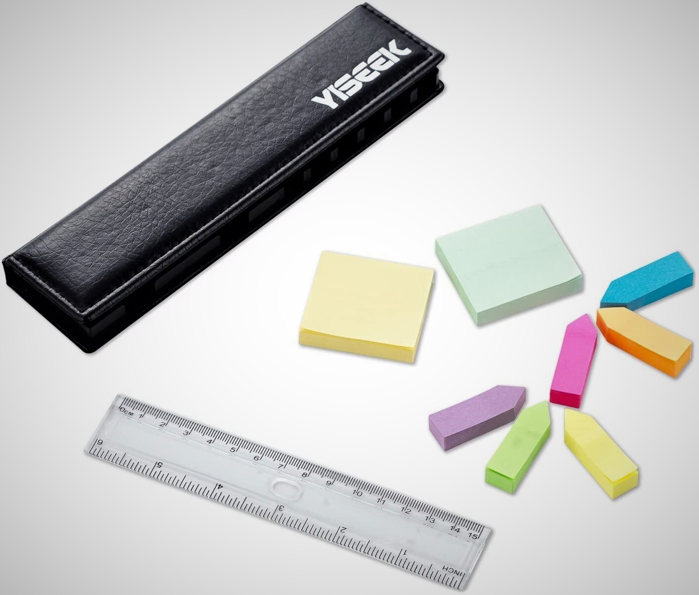 YISEEK Sticky Notes 1280pcs Sticky Notes and Page Markers in Leatherette Case-image