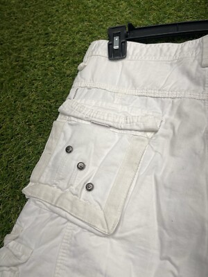 【HI FI FNK】Jacquard White Pants Attrak Cargo Pants Mens 32x32 White Baggy Skate Y2K Cyber