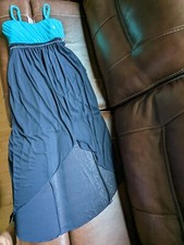 Beautiful Dress Turquoise and Black Color with sequin and lining