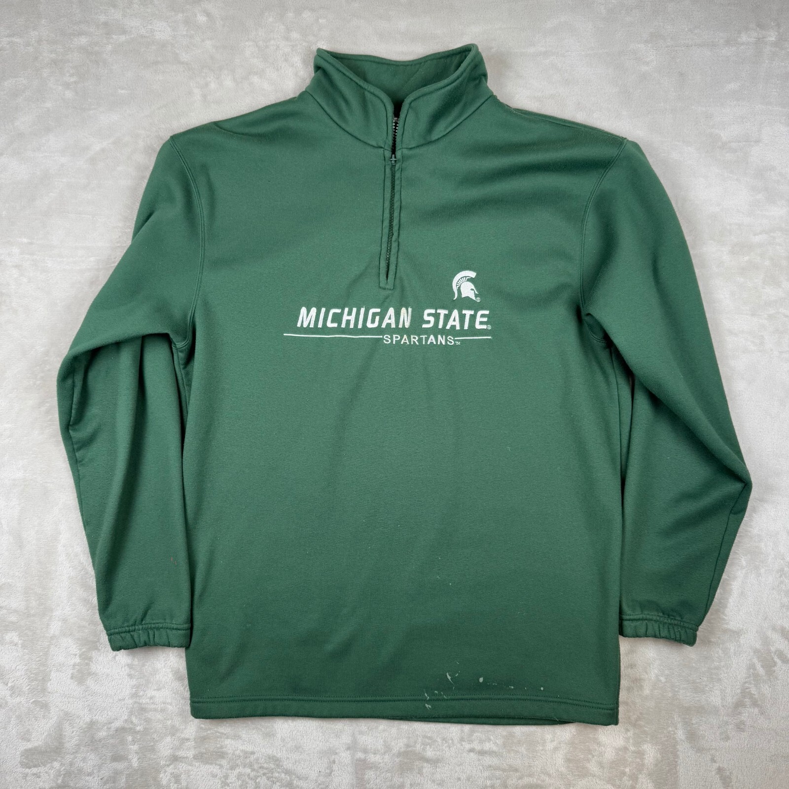 Pro Edge Men Shirt 1/4 Zip Pullover Large Green Michigan State Spartans MSU