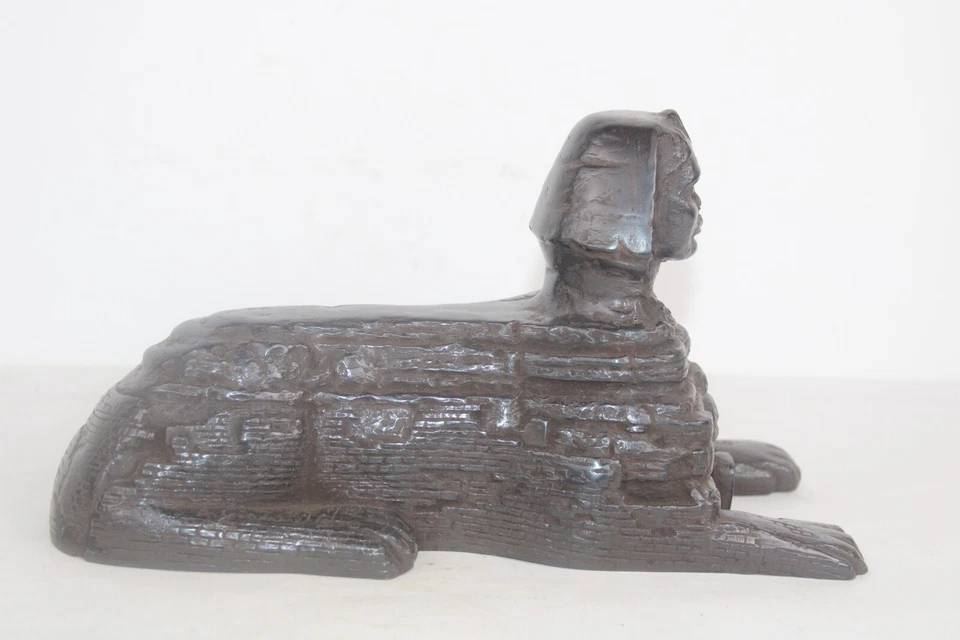 RARA ANTICA STATUA EGIZIA ANTICA SFINGE TESTA UMANA E CORPO DI LEONE (BS) - Immagine 2 di 4