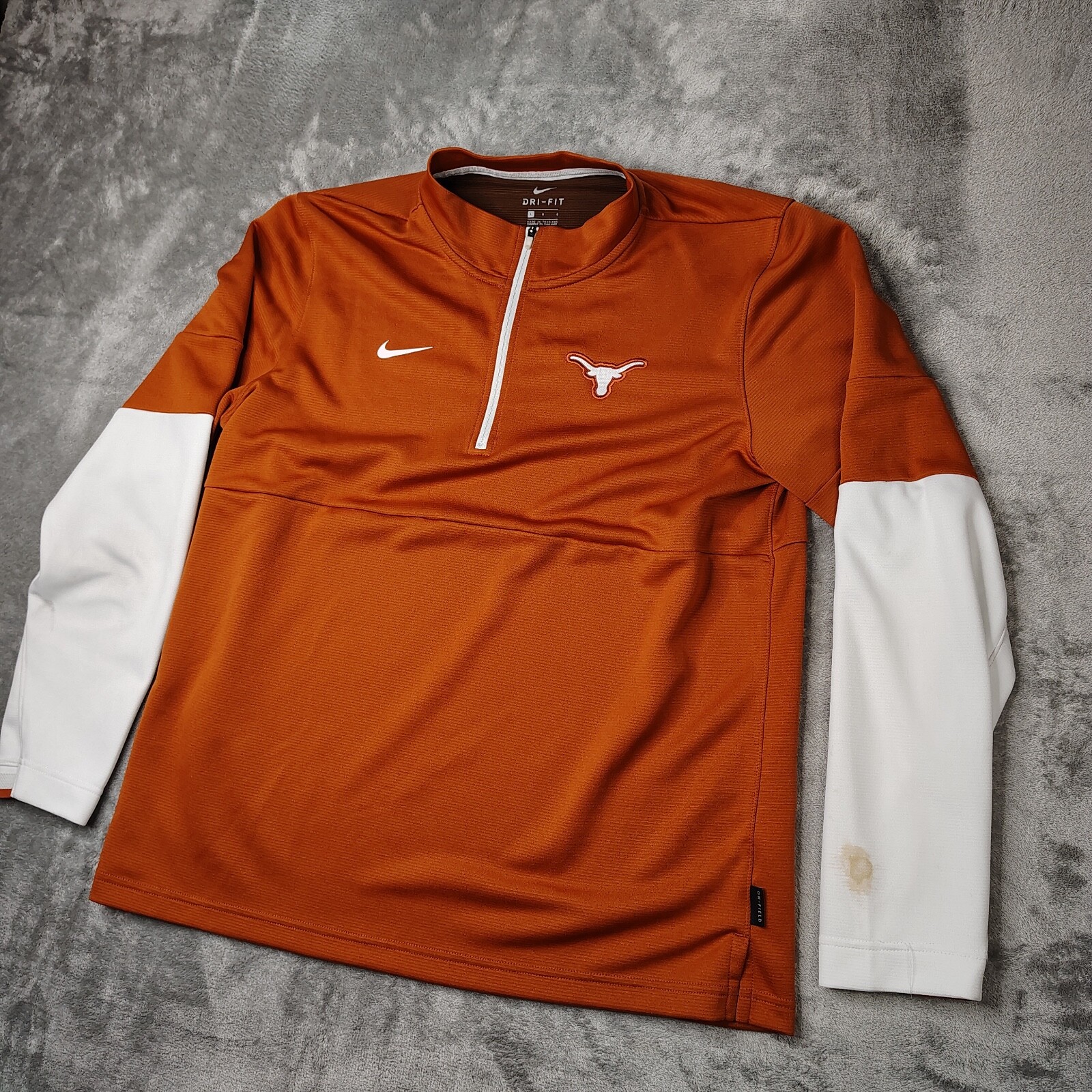 SACAI X NIKE Giacca Texas Longhorns University Nike uomo L Dri Fit quarto zip manica lunga