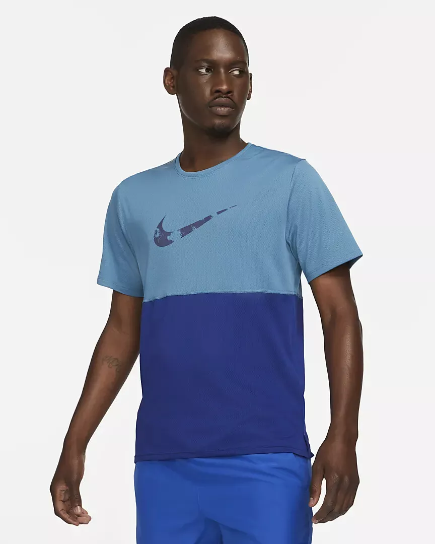 Nike blue running top sale