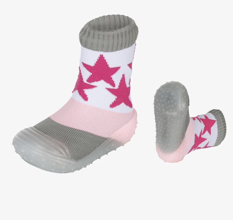 SAOLA Next Sterntaler Adventure Calzini Rosa Grigio Con Stelle Suola in Gomma Scarpa Acqua