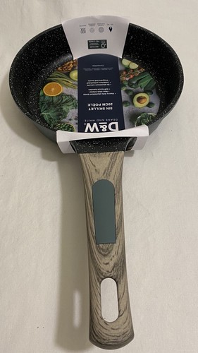 D&W Deane & White 8” Skillet Non-Stick Quality Cookware Gray W/Wooden Handle - Picture 3 of 5