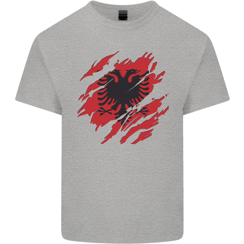 Torn Albania Flag Albanian Day Football Mens Light Cotton T-Shirt - Picture 5 of 31