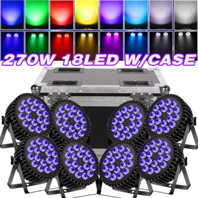 270W 18LED Par Light DMX Stage Lighting RGBW DJ Disco Show Party Lights W/Case