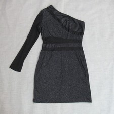 Shein Sxy Dress Women Size Large Black Glitter One Sleeve Bodycon Party Holiday