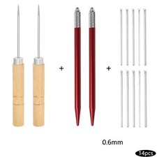 Doll Wig Rooting Tool DIY Hair Rooting Reroot Copper Rod Wooden Handle Doll 14Pc