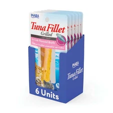 INABA Premium Hand-Cut Grilled Tuna Fillet Cat Treats w Vitamin E, 0.52 oz