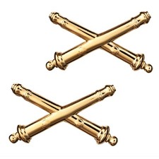 U.S. Army Officer Branch Insignia Pin Collar Field Artillery Brite New (Pair)