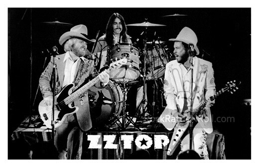 ZZ TOP 1976 ON STAGE BW POSTER ROCK 11x17 WORLDWIDE TEXAS