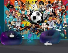 Football Soccer Legends Stars Wallpaper Mural Removeable Washable Peel & Stick