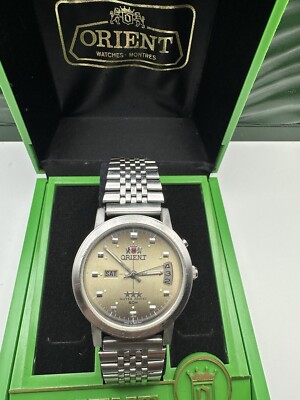 orient 3 star automatic mens watch day date