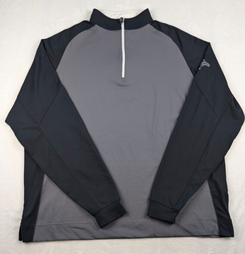 FootJoy 1/4 Zip Mens Pullover sz XL Black Gray Performance Golf w/Logo